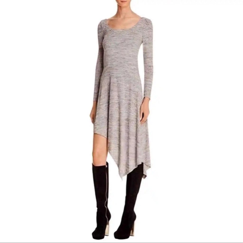 Alice + Olivia Geneva Asymmetric Mlange Knit Dress